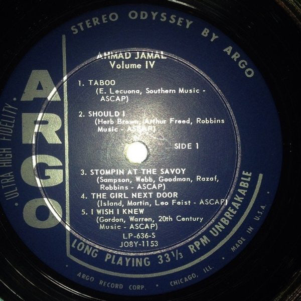Ahmad Jamal Trio : Volume IV (LP, Album)