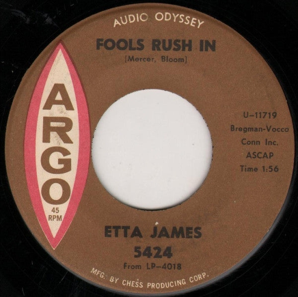 Etta James : Fools Rush In (7", Single)