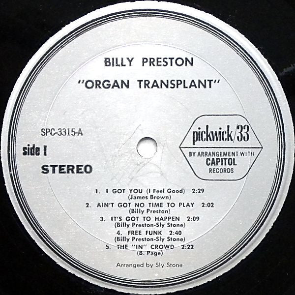 Billy Preston : Organ Transplant (LP, Album, RE)