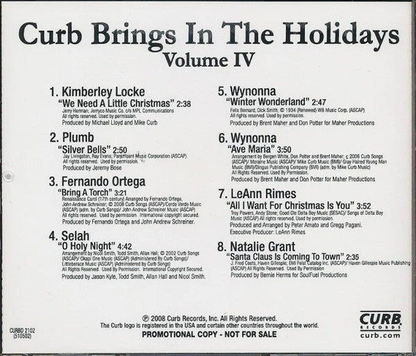 Various : Curb Brings In The Holidays Volume IV (CD, Comp, Promo)