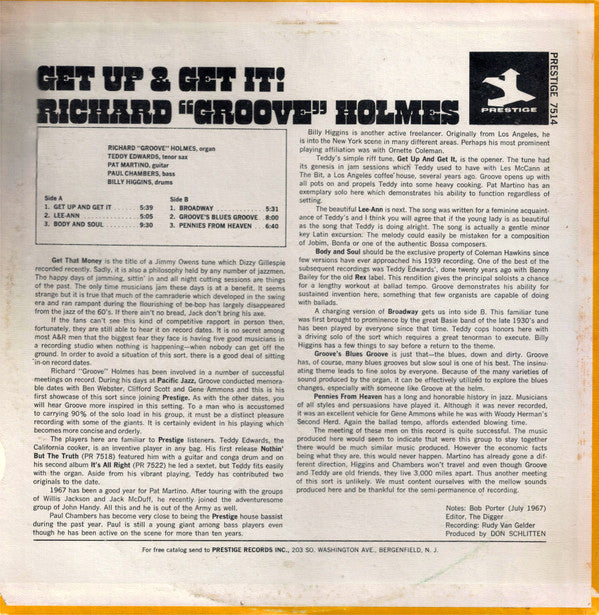 Richard "Groove" Holmes : Get Up And Get It! (LP, Album)
