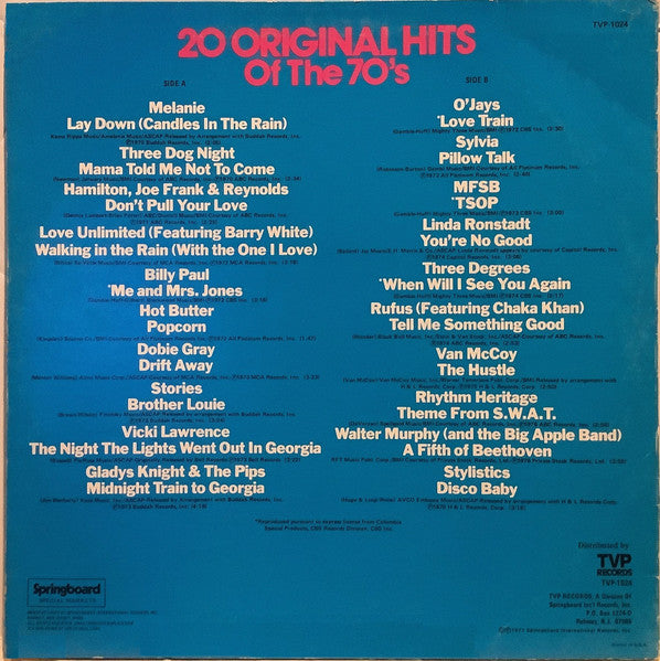 Various : 20 Original Hits Of The 70's (LP, Comp, RP)