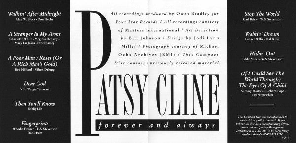 Patsy Cline : Forever And Always (CD, Comp)