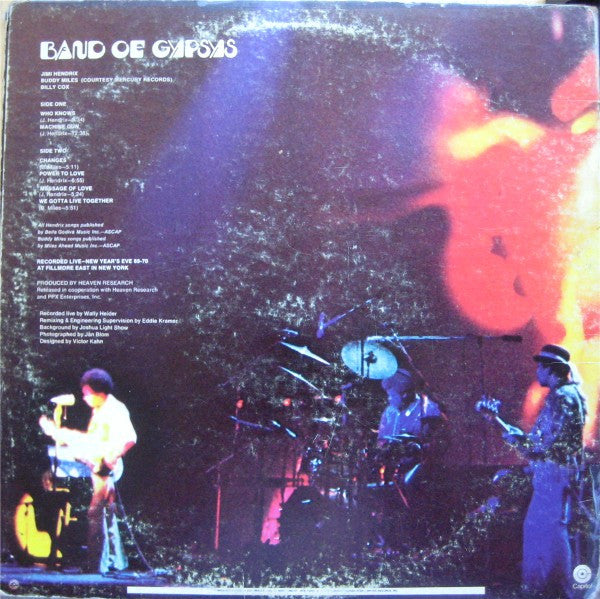 Jimi Hendrix : Band Of Gypsys (LP, Album, RE, Gat)