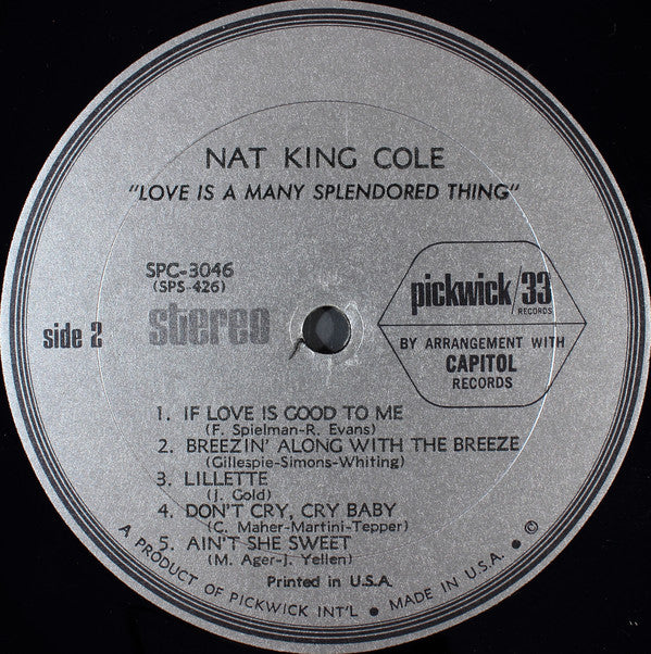 Nat King Cole : Love Is A Many Splendored Thing (LP, Comp)