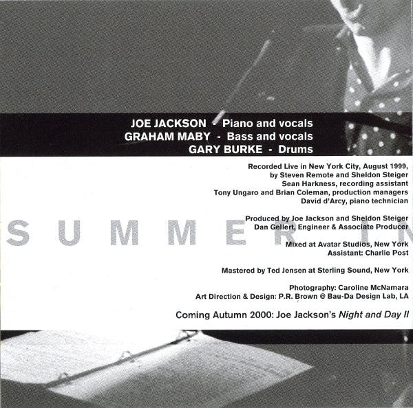 Joe Jackson / Graham Maby / Gary Burke : Summer In The City (Live In New York) (CD, Album)