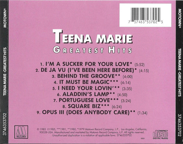 Teena Marie : Greatest Hits (CD, Comp)