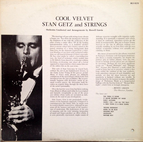 Stan Getz And Strings : Cool Velvet (LP, Album, Mono, RP, Hol)