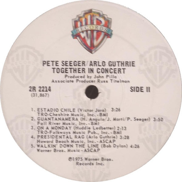 Pete Seeger & Arlo Guthrie : Pete Seeger & Arlo Guthrie Together In Concert (2xLP, Album, RP, Win)