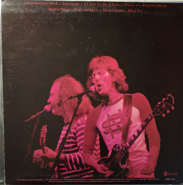 Crosby & Nash : Live (LP, Album)