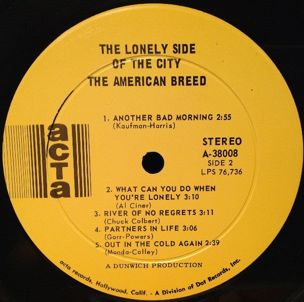 The American Breed : Lonely Side Of The City (LP, Album, Ind)