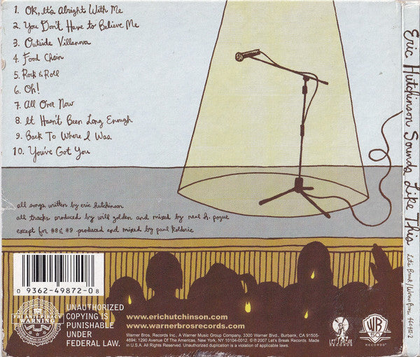 Eric Hutchinson : Sounds Like This (CD, Album, RE)