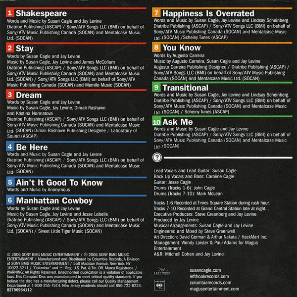 Susan Cagle : The Subway Recordings (CD, Album)