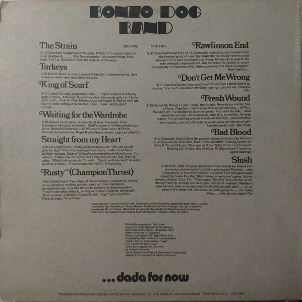 Bonzo Dog Doo-Dah Band : Let's Make Up And Be Friendly (LP, Album, Ter)