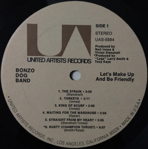 Bonzo Dog Doo-Dah Band : Let's Make Up And Be Friendly (LP, Album, Ter)