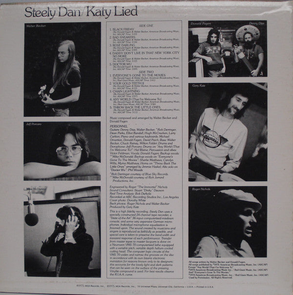 Steely Dan : Katy Lied (LP, Album, RE, Glo)
