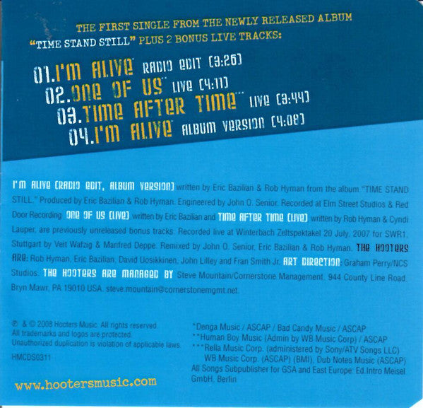 The Hooters : I'm Alive (CD, Maxi)