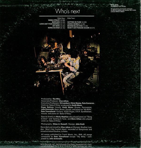 The Who : Who's Next (LP, Album, RE)