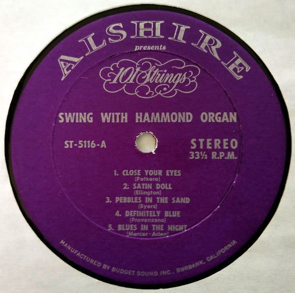101 Strings Featuring Paul Griffin : Swing With Hammond Organ (LP, Album)