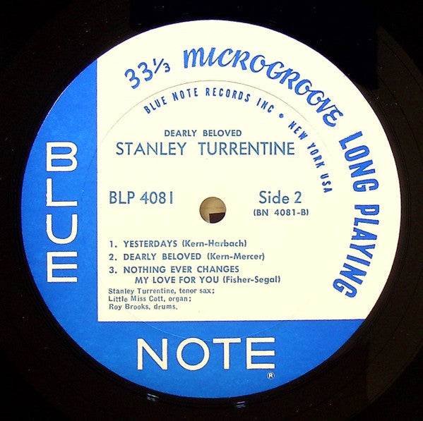 Stanley Turrentine : Dearly Beloved (LP, Album, Mono, RVG)