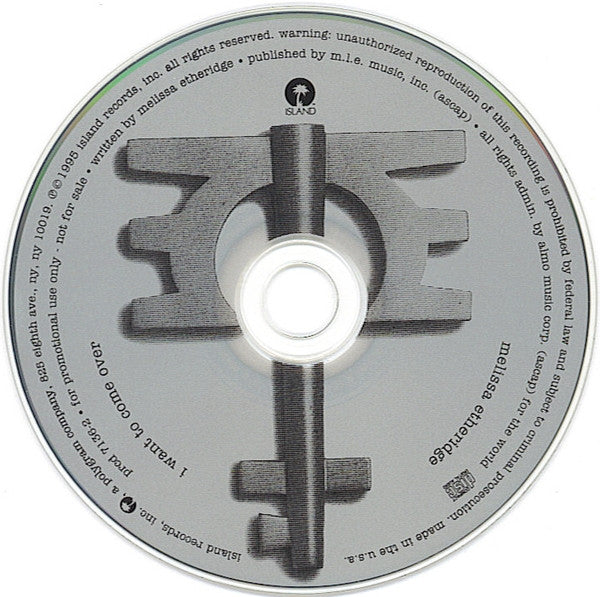 Melissa Etheridge : I Want To Come Over (CD, Single, Promo)