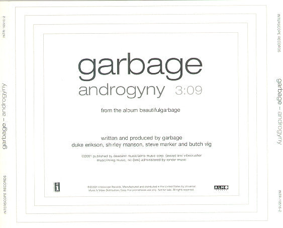Garbage : Androgyny (CD, Single, Promo)