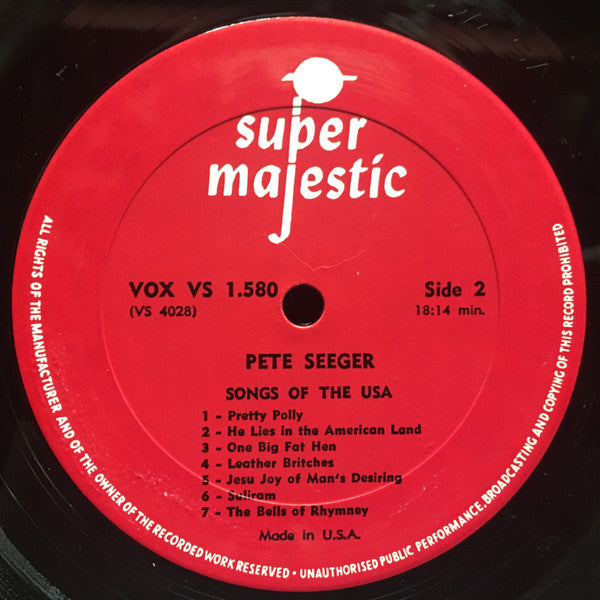Pete Seeger : Songs Of The USA (LP, Album, RE)