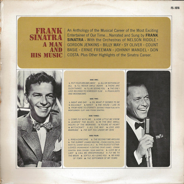 Frank Sinatra : A Man And His Music (2xLP, Album, RE, Jac)