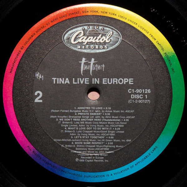 Tina Turner : Tina Live In Europe (2xLP, Album, Club)