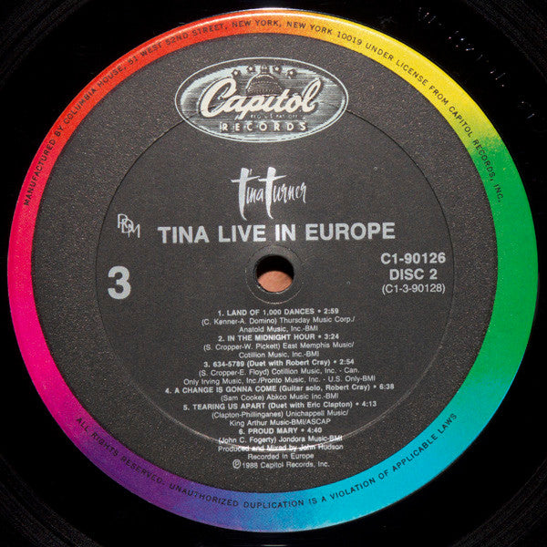 Tina Turner : Tina Live In Europe (2xLP, Album, Club)