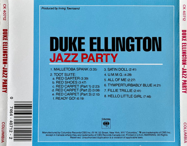 Duke Ellington : Jazz Party (CD, Album, RE)