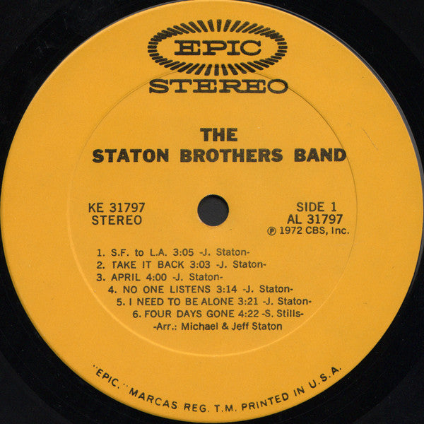 The Staton Brothers : The Staton Brothers Band (LP, Album)