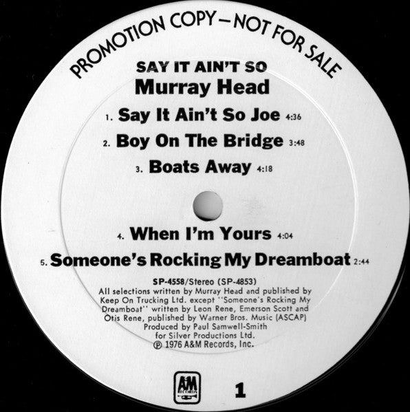 Murray Head : Say It Ain't So (LP, Album, Promo, Mon)
