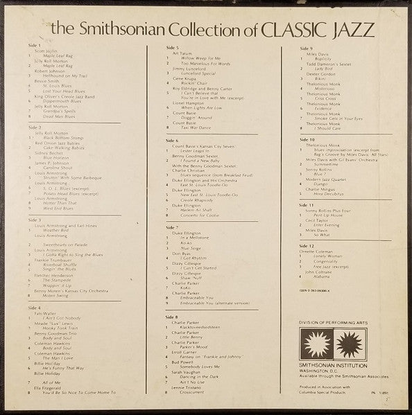 Various : The Smithsonian Collection Of Classic Jazz (6xLP, Comp, Mono, San + Box)