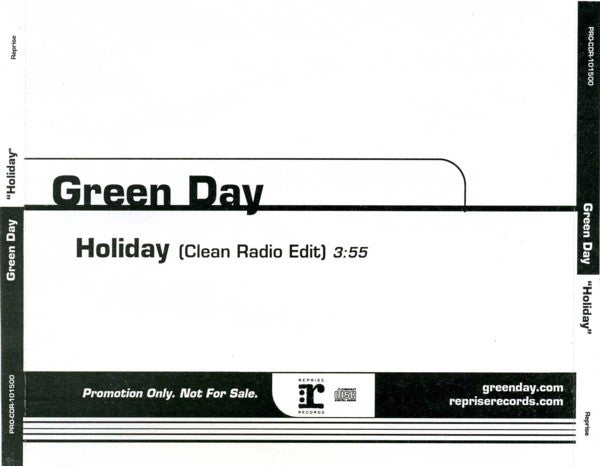 Green Day : Holiday (CD, Single, Promo)