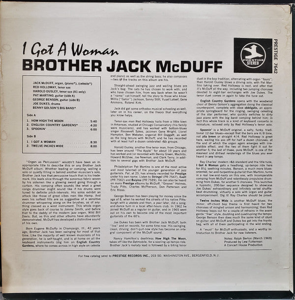 Brother Jack McDuff : I Got A Woman (LP, Album)