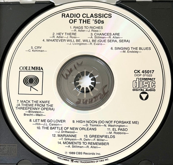 Various : Radio Classics Of The '50s (CD, Comp, Mono)