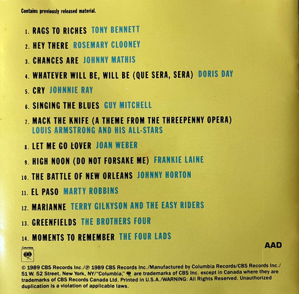 Various : Radio Classics Of The '50s (CD, Comp, Mono)