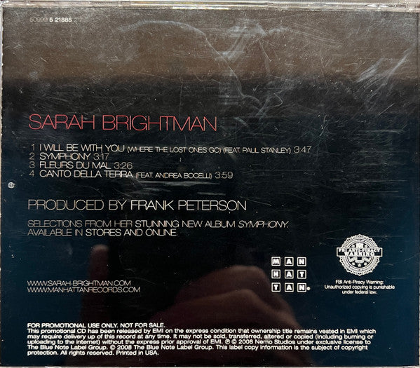 Sarah Brightman : I Will Be With You (Where The Lost Ones Go) (CD, Promo, Smplr)