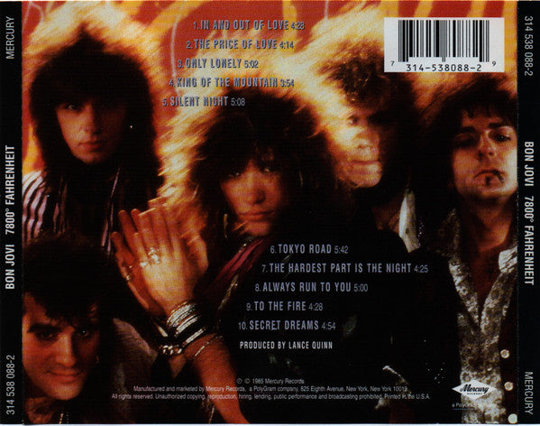 Bon Jovi : 7800° Fahrenheit (CD, Album, RE, RM)