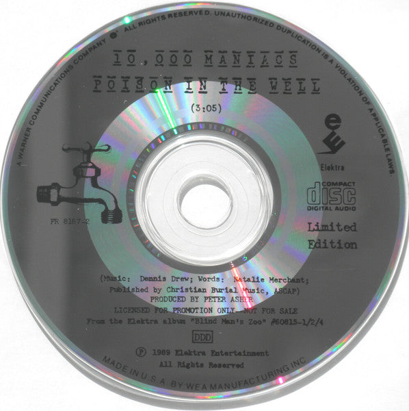 10,000 Maniacs : Poison In The Well (CD, Single, Ltd, Promo)