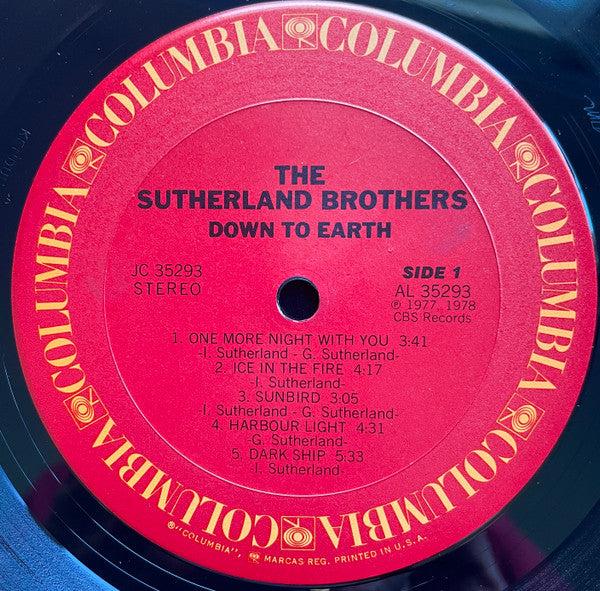 Sutherland Brothers : Down To Earth (LP, Album, Pit)