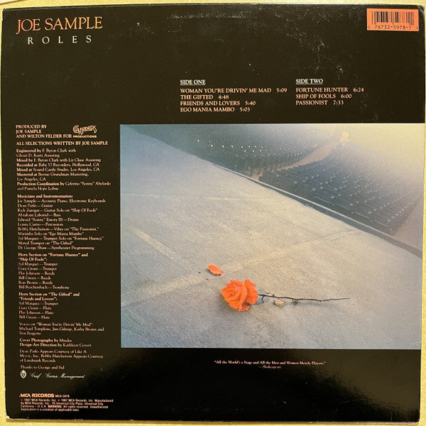 Joe Sample : Roles (LP, Album, Pin)