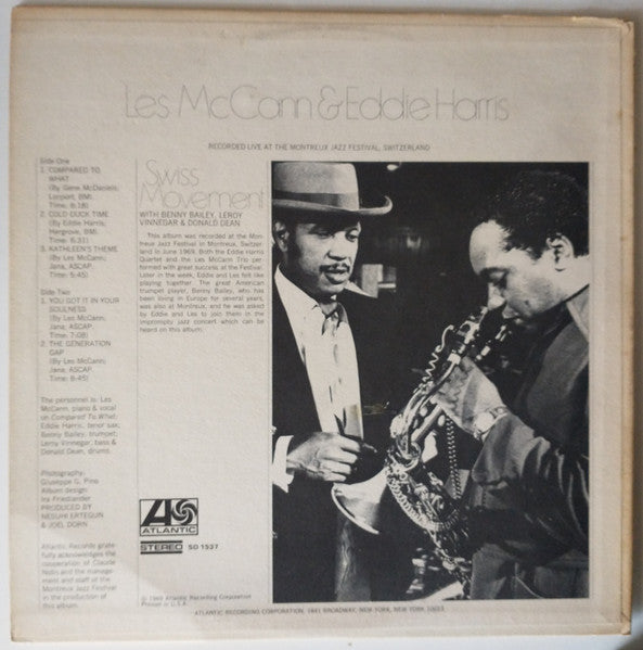 Les McCann & Eddie Harris : Swiss Movement (LP, Album)