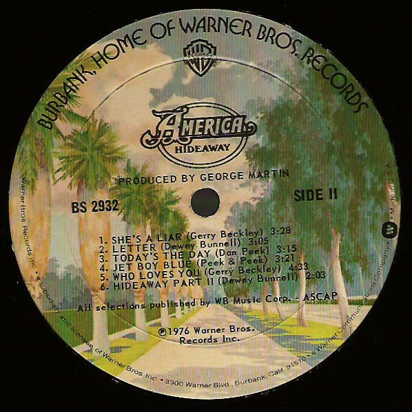 America (2) : Hideaway (LP, Album, Gol)