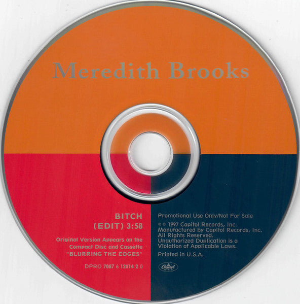 Meredith Brooks : Bitch (CD, Single, Promo, Dig)