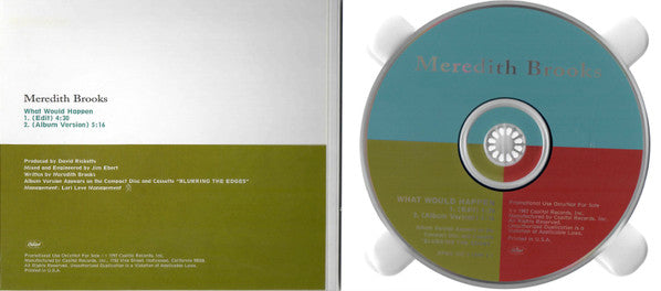 Meredith Brooks : What Would Happen (CD, Single, Promo, Dig)