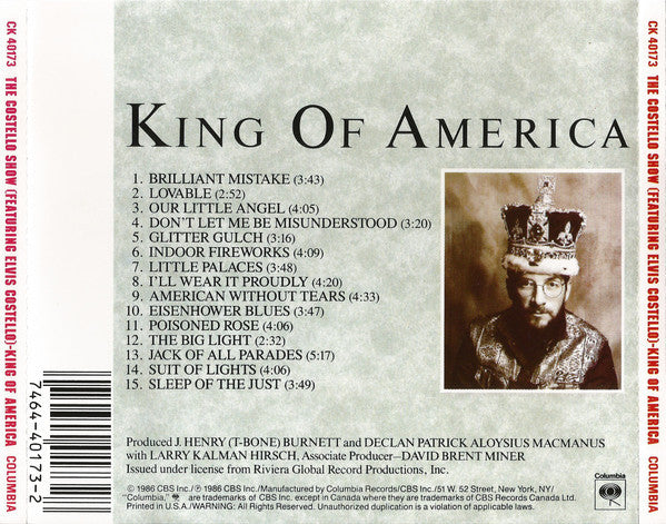 The Costello Show Featuring The Attractions And Confederates* : King Of America (CD, Album)