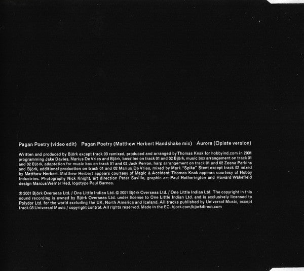 Björk : Pagan Poetry (CD, Single)