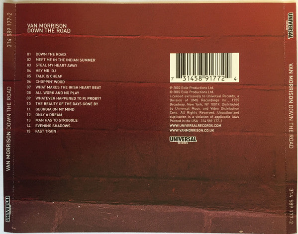 Van Morrison : Down The Road (CD, Album)